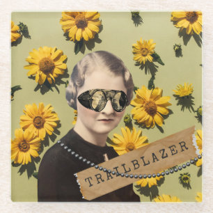 Dessous-de-verre En Verre Trailblazer pour femme vintage Daisies Kitsch 