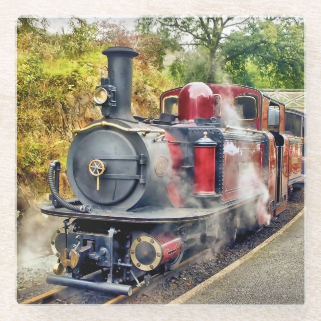 DESSOUS-DE-VERRE EN VERRE TRAIN À VAPEUR (Devant)