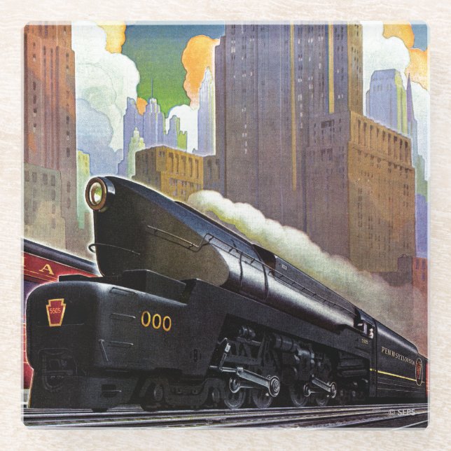 Dessous-de-verre En Verre Train de la Pennsylvanie par inconnu (Devant)