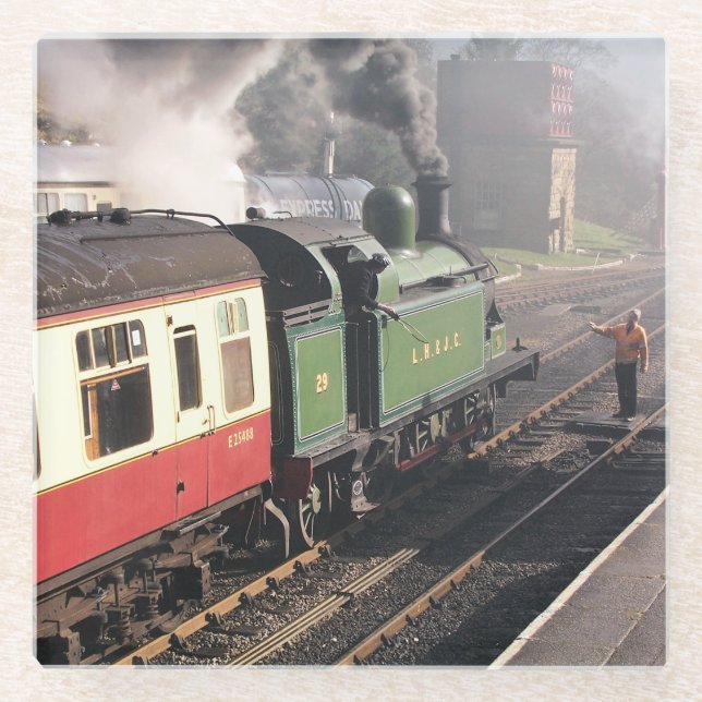 DESSOUS-DE-VERRE EN VERRE TRAINS À VAPEUR (Devant)