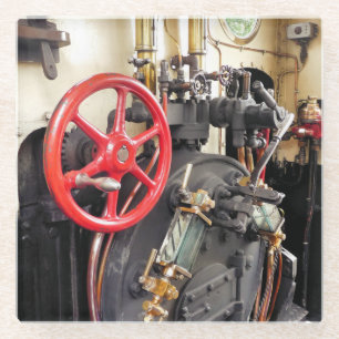 DESSOUS-DE-VERRE EN VERRE TRAINS À VAPEUR