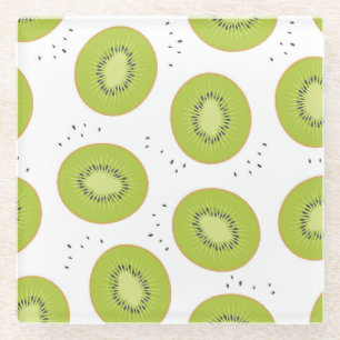 Dessous-de-verre En Verre Tranches de fruits Kiwi, illustration transparente
