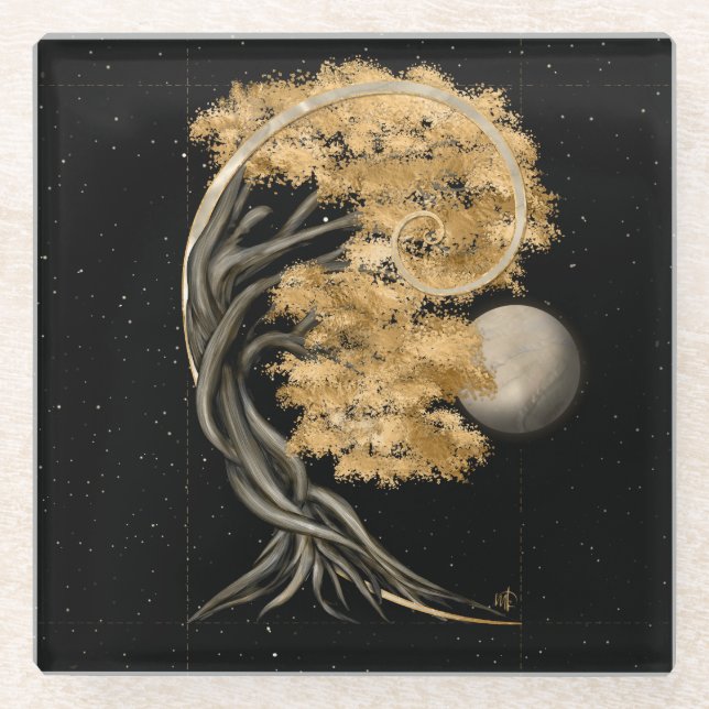 Dessous-de-verre En Verre Transformation éternelle - Bonsai Butterfly Spirit (Devant)