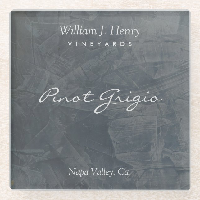 Dessous-de-verre En Verre Travertine d'ardoise personnalisable (Devant)