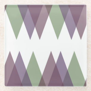 Dessous-de-verre En Verre Triangles mauve et vert