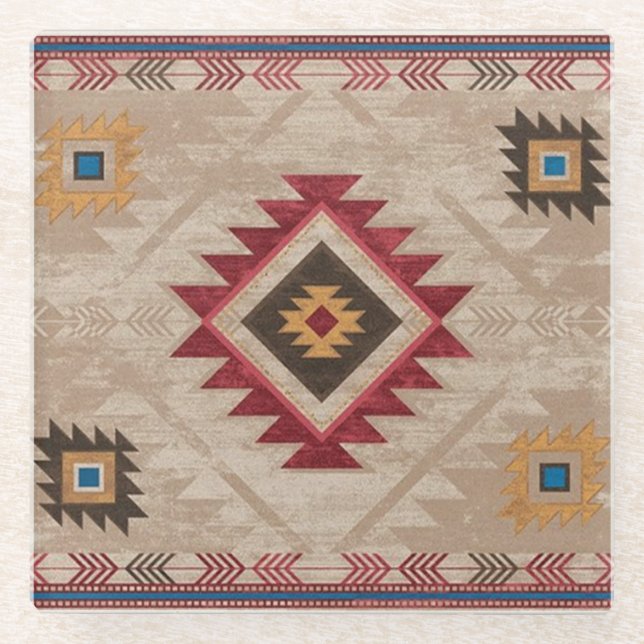 Dessous-de-verre En Verre Tribal amérindien du sud-ouest (Devant)