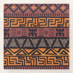 Dessous-de-verre En Verre Tribal de Bohême coloré géométrique
