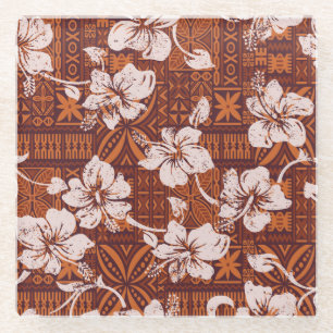 Dessous-de-verre En Verre Tribal Hawaiian : fonds d'écran de fleurs Hibiscus