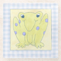 Trio de grenouilles sur En vichy tissu