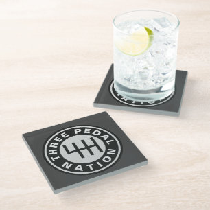 DESSOUS-DE-VERRE EN VERRE TROIS PEDAL