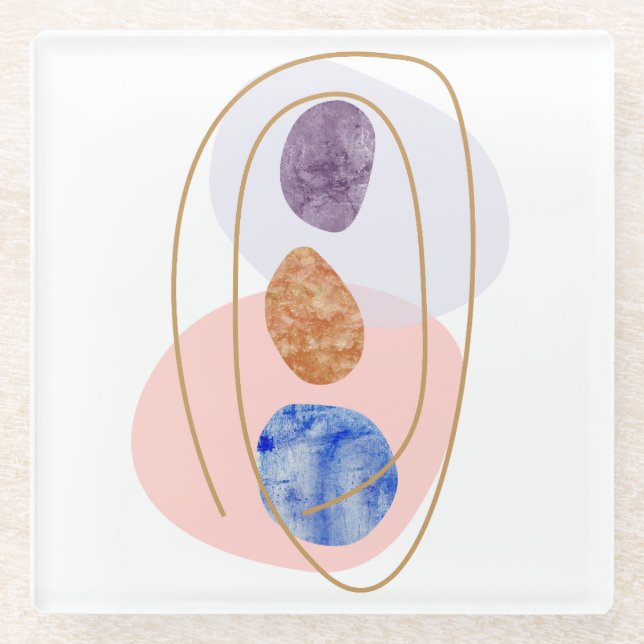 Dessous-de-verre En Verre Trois Pierres (Devant)