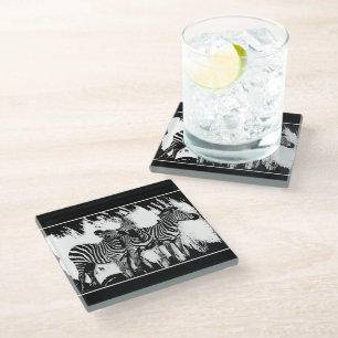 Dessous-de-verre En Verre Trois zèbres peignant