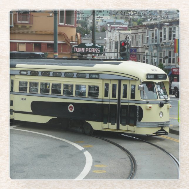 Dessous-de-verre En Verre Trolley de San Francisco (Devant)