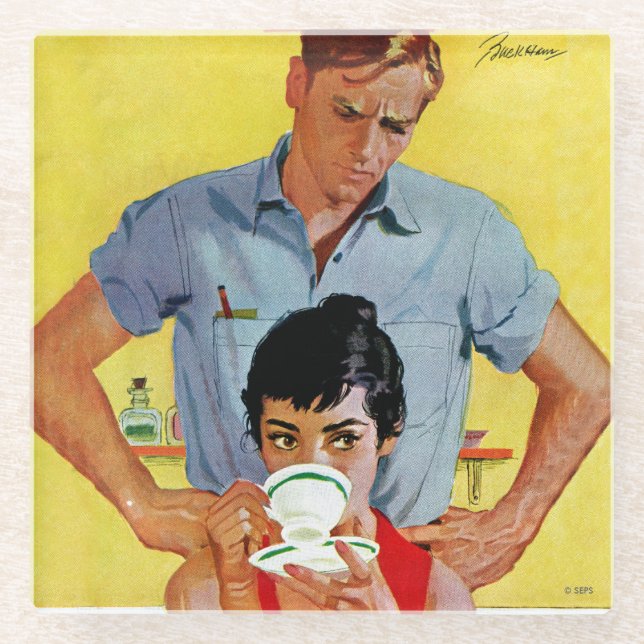 Dessous-de-verre En Verre Trop Tard Pour Se Composer (Devant)