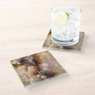 Dessous-de-verre En Verre Tropical Pineapples Mariage Bridal Shower