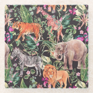 Dessous-de-verre En Verre Tropical/Safari