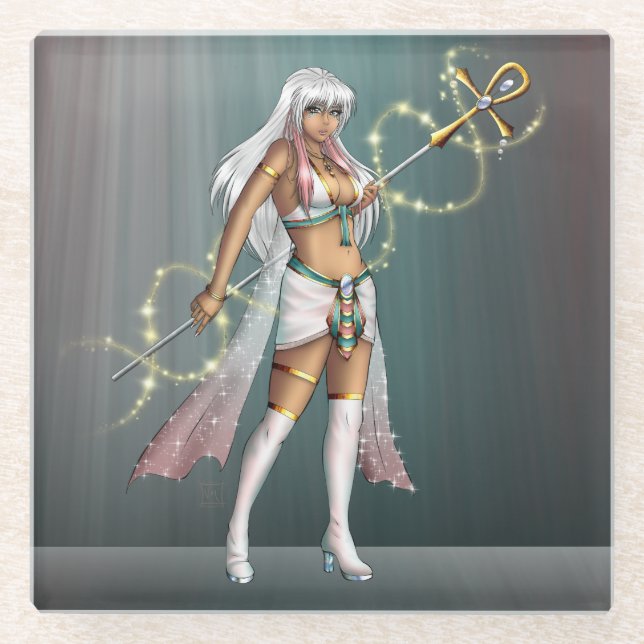 Dessous-de-verre En Verre TSDS : Isis, déesse de la Sainte (Devant)