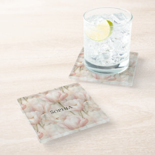 Dessous-de-verre En Verre Tulipes roses rousses Florales