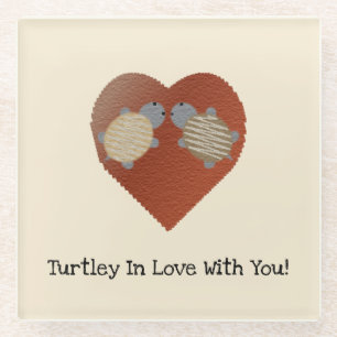 Dessous-de-verre En Verre Turtley en amour avec vous Tortues