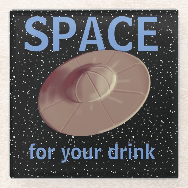 Dessous-de-verre En Verre UFO de l'ESPACE PILOTANT DES DESSOUS DE VERRE de (Devant)
