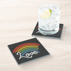 Dessous-de-verre En Verre Un arc-en-ciel d'amour