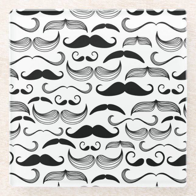 Dessous-de-verre En Verre Un club des messieurs. Motif 2 de moustache (Devant)