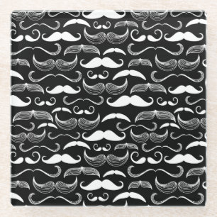 Dessous-de-verre En Verre Un club des messieurs. Motif de moustache