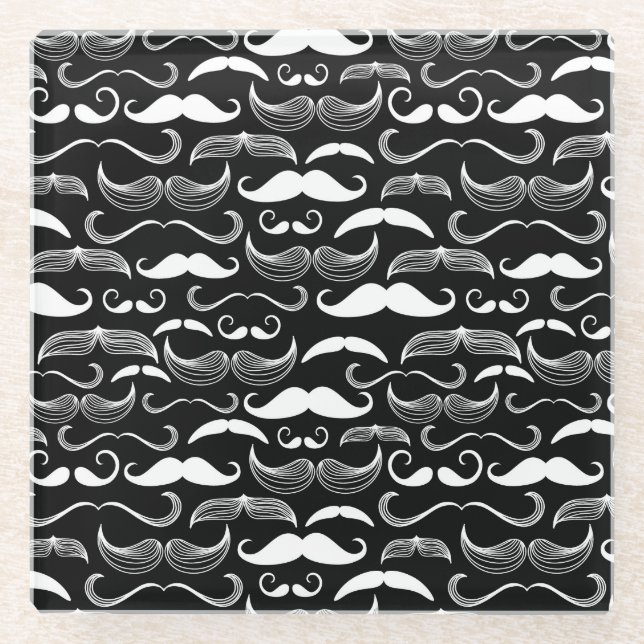 Dessous-de-verre En Verre Un club des messieurs. Motif de moustache (Devant)