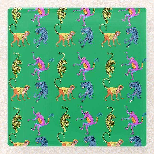 Dessous-de-verre En Verre un Dessous de verre de jungle (Devant)