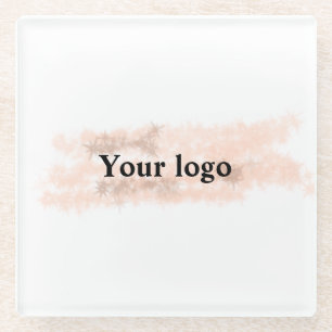 Dessous-de-verre En Verre Un logo personnalisé simple et élégant ici compagn