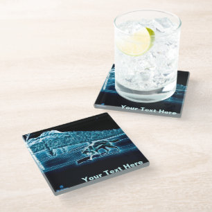 Dessous-de-verre En Verre Un Loup Sur Neige