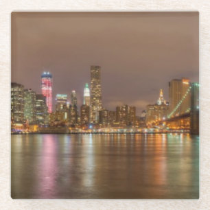 Dessous-de-verre En Verre Un panorama de l'horizon de New York City