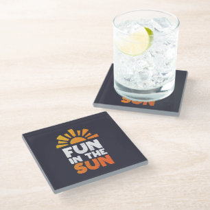 Dessous-de-verre En Verre Un signe qui dit plaisir sur le soleil