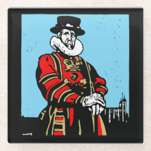 Dessous-de-verre En Verre Un Yeoman Warder ou Beefeater