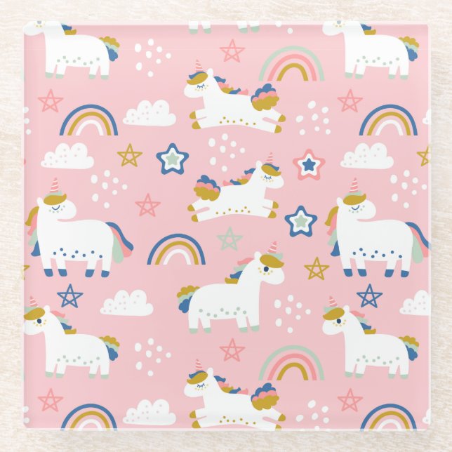 Dessous-de-verre En Verre Unicornes (Devant)