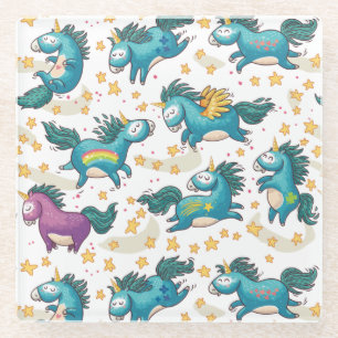 Dessous-de-verre En Verre Unicornes
