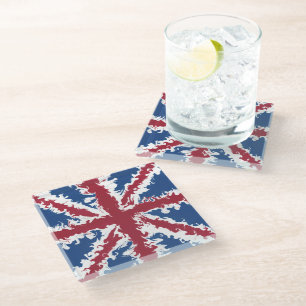 Dessous-de-verre En Verre Union Jack Drink Mats UK Décor Drapeau