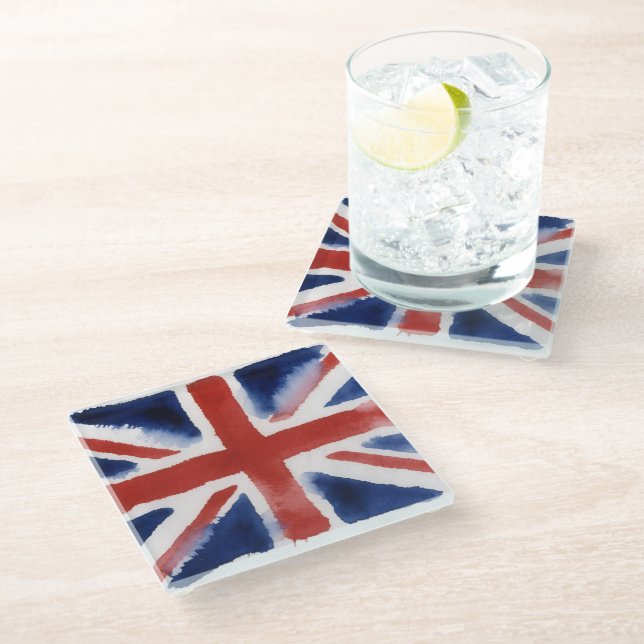 Dessous-de-verre En Verre Union jack glass coaster (Incliné)