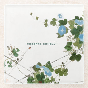 Dessous-de-verre En Verre Unique minimaliste Nom Floral Lithographe Élégant