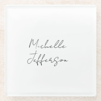 Dessous-de-verre En Verre Unique Stylish Moderne Calligraphie Plain Ajouter