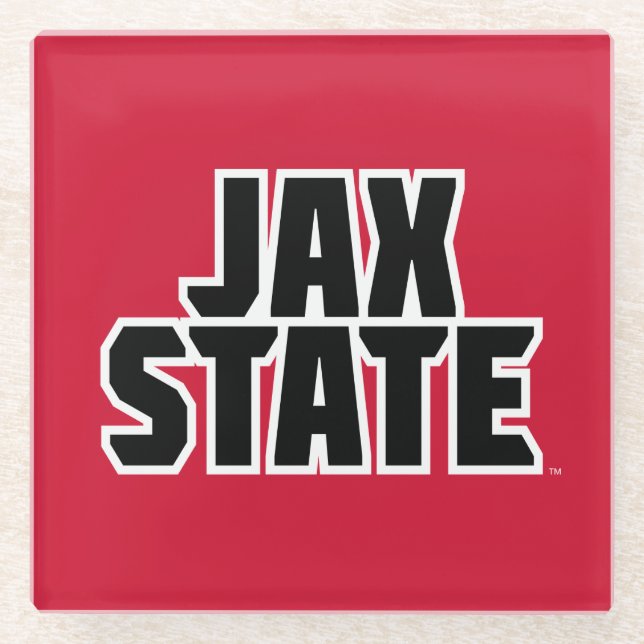 Dessous-de-verre En Verre Université d'État de Jacksonville JAX STATE Texte  (Devant)