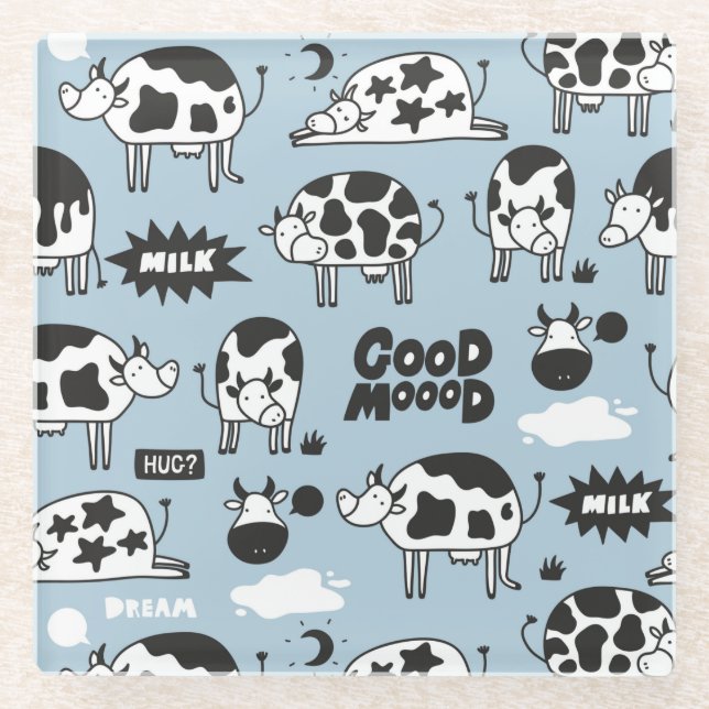 Dessous-de-verre En Verre Vache et lait (Devant)