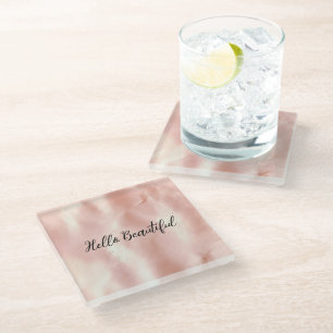 Dessous-de-verre En Verre Vachette blanche rose du sud-ouest