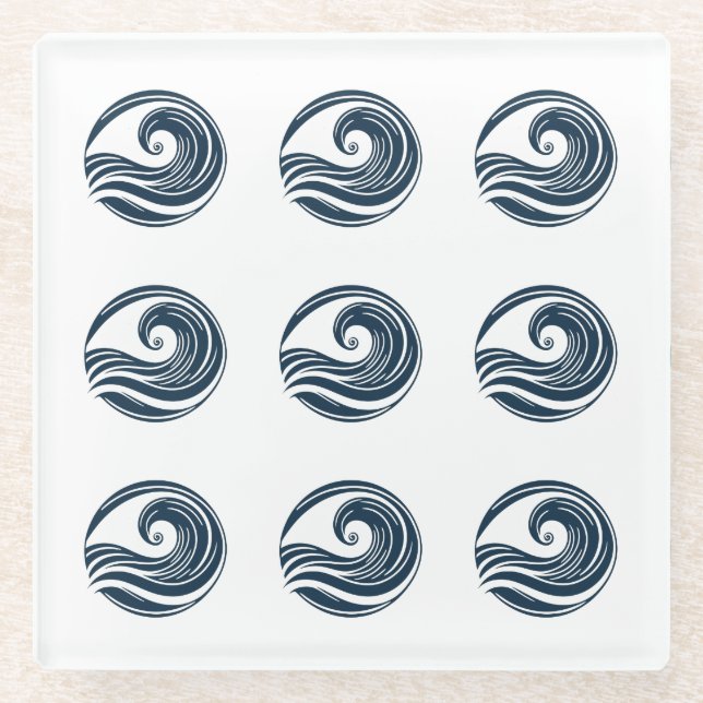 Dessous-de-verre En Verre Vague forte (Devant)