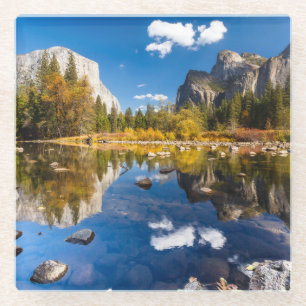 Dessous-de-verre En Verre Vallée de Yosemite dans l'automne