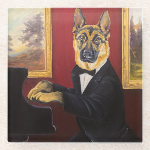 Dessous-de-verre En Verre Valse de piano du berger allemand  