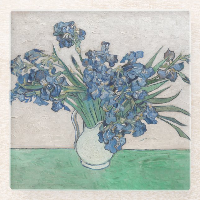 Dessous-de-verre En Verre Van Gogh Iris Vase Peinture Impressionnisme (Devant)