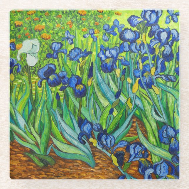 Dessous-de-verre En Verre Van Gogh Irises (Devant)