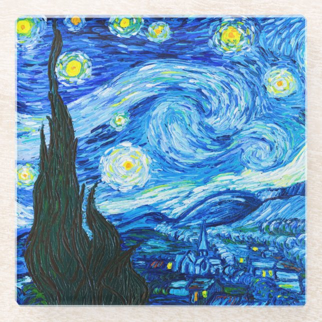 Dessous-de-verre En Verre Van Gogh Starry Night (Devant)