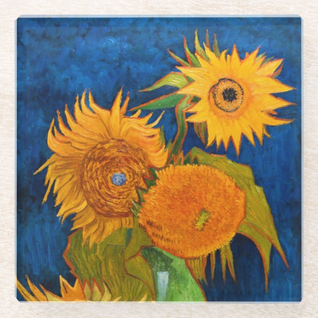 Dessous-de-verre En Verre Van Gogh Sunflowers (Devant)
